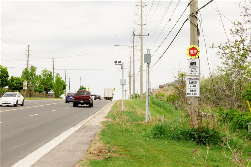 Automated Speed Camera on Mulock Drive in Newmarket