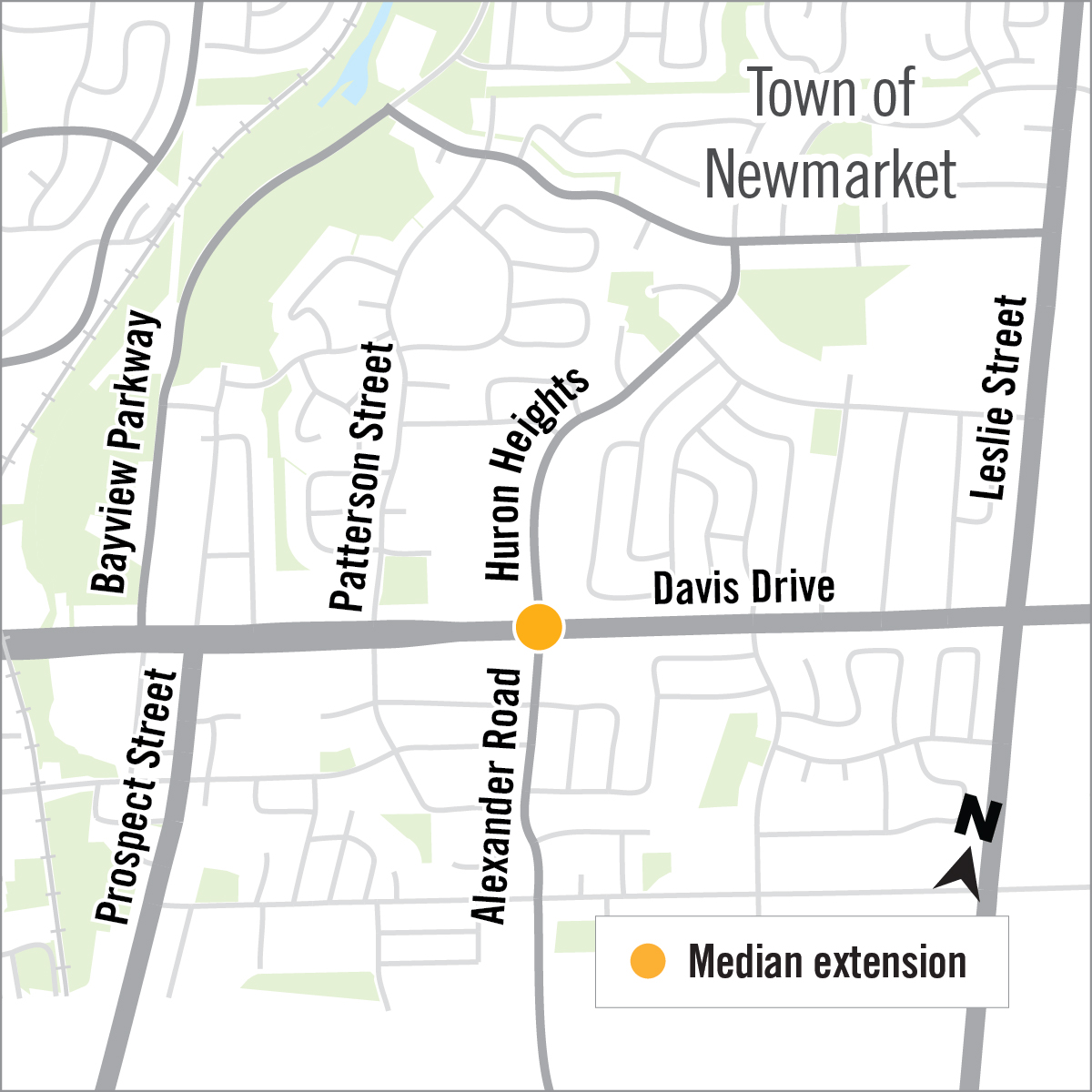 Map of Davis Drive and Alexander