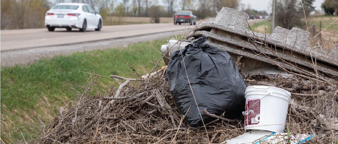 Photo of garbage on the road