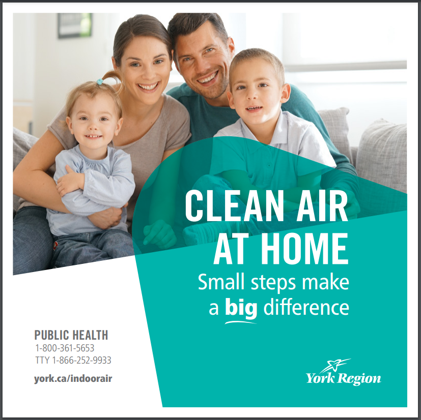 Family of 4 on cover of Clean air at home guide