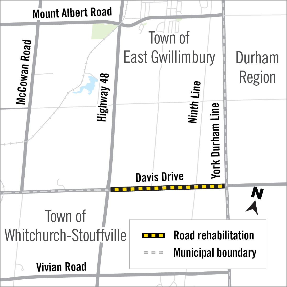 map of davis drive construction area