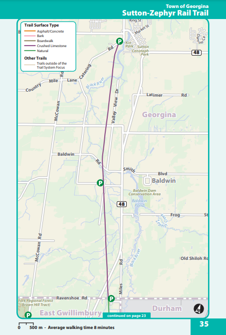 East Gwillimbury Sutton Zephyr Rail Trail North map