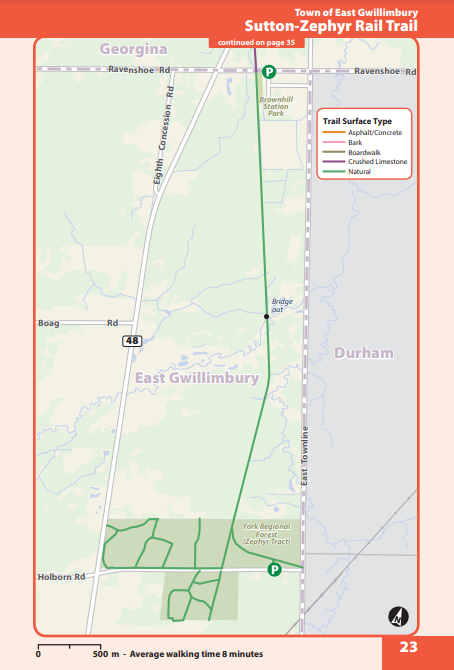 Georgina Sutton Zephyr Rail Trail South map