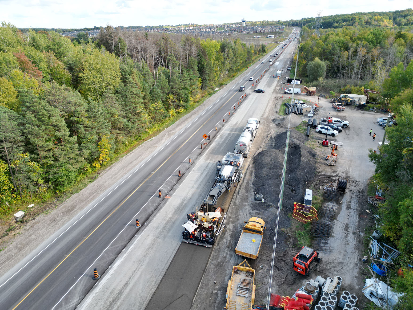 Highway 11 paving operations, Fall 2025