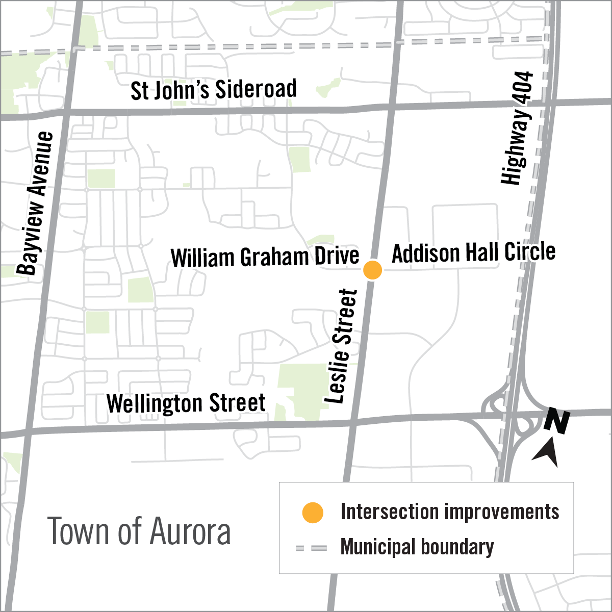 Map of Leslie Street and William Graham