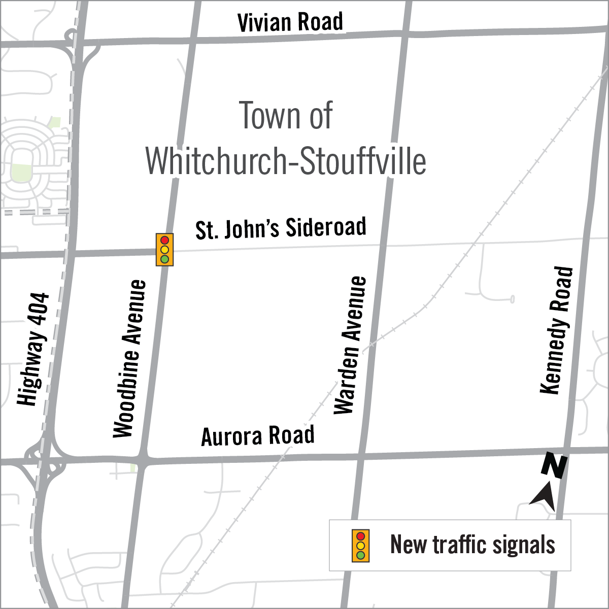 Map of intersection at St. Johns and Woodbine