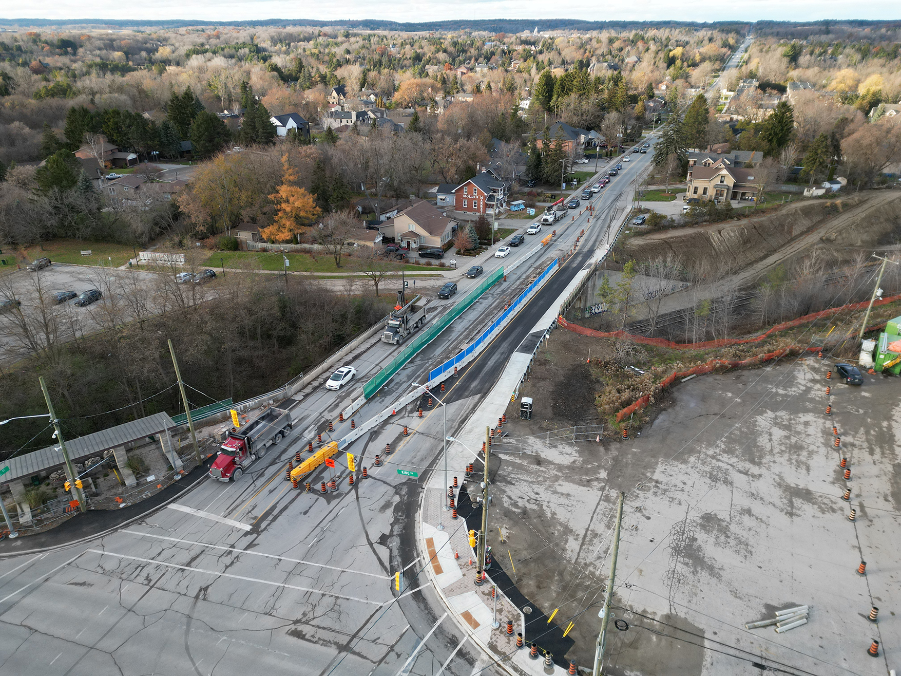 Construction along Kind Road and Keele Street in King