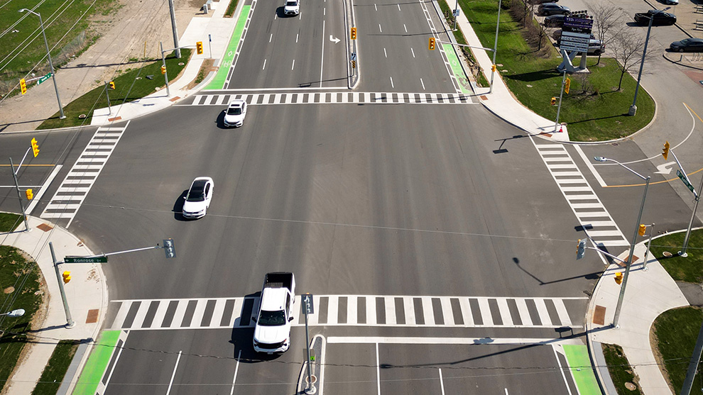 overhead view of Keele Street intersection