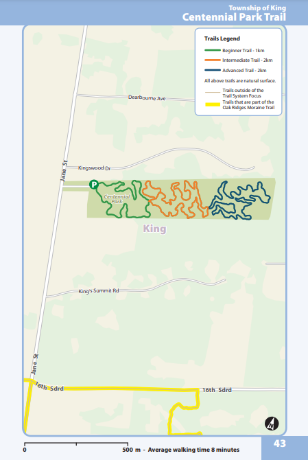 King Centennial Park Trail map