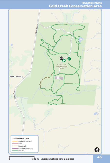 King Cold Creek Conservation Area Trail map