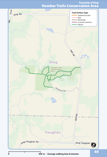 King Humber Trails Conservation Area Trail map