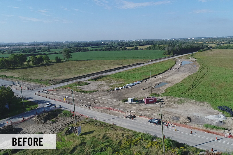 Before photo of Leslie Street and 19th Ave in Richmond Hill