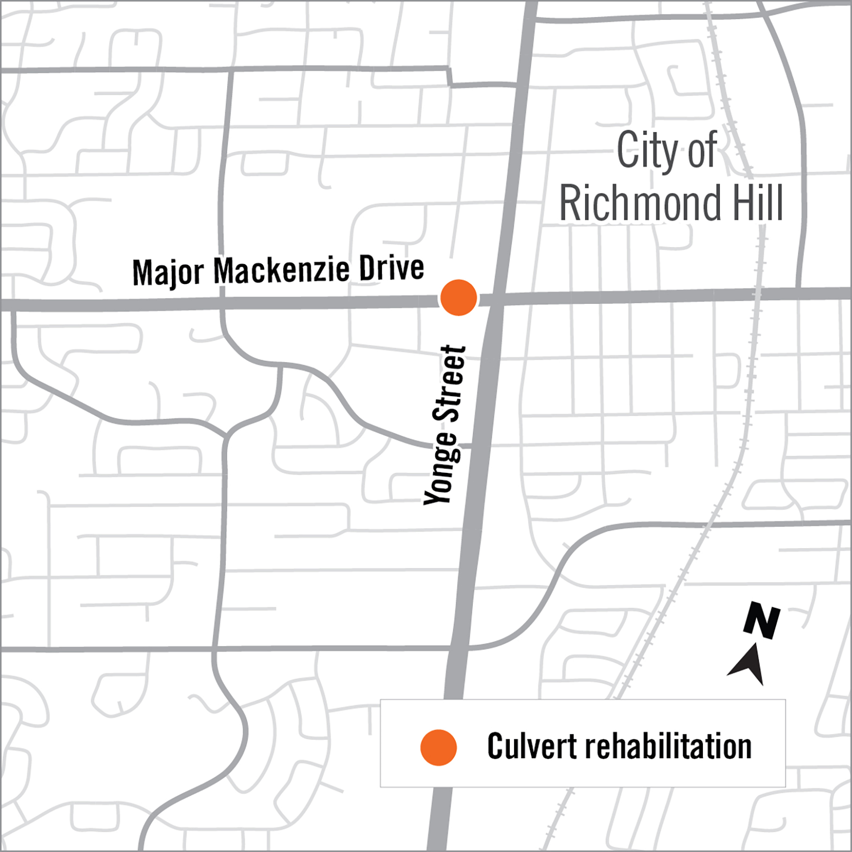 Map showing location of culvert work