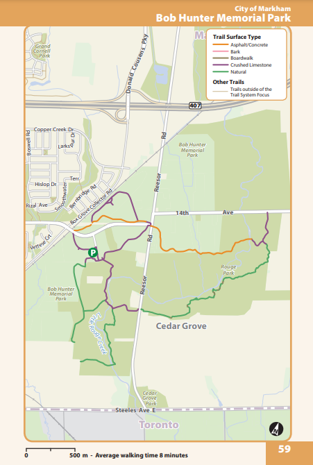 Markham Bob Hunter Memorial Park Trail map