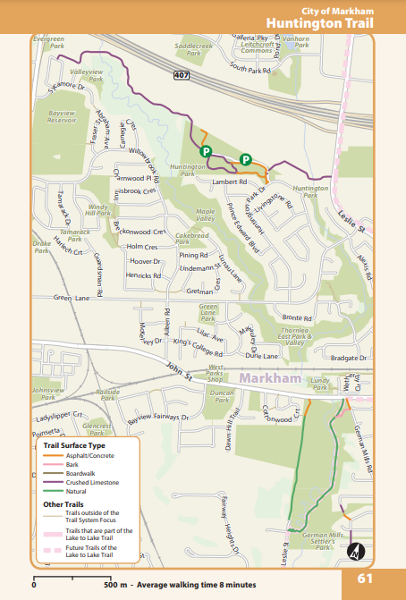 Markham Huntington Trail map