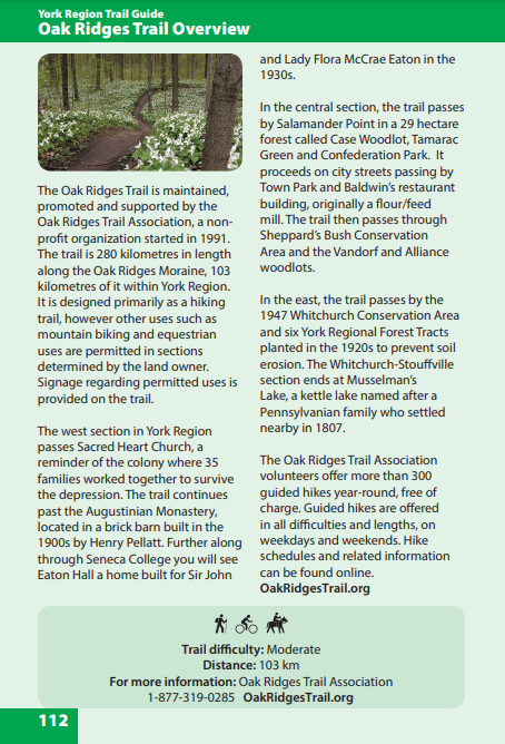 Oak Ridges Trail Overview