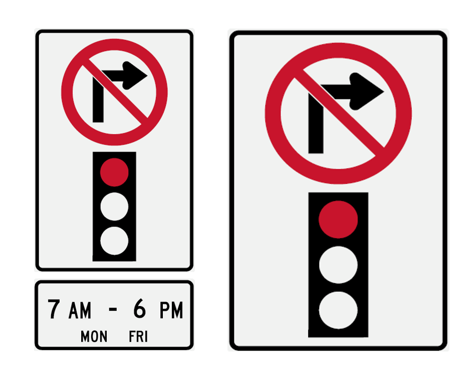 No Right on Red Static Sign