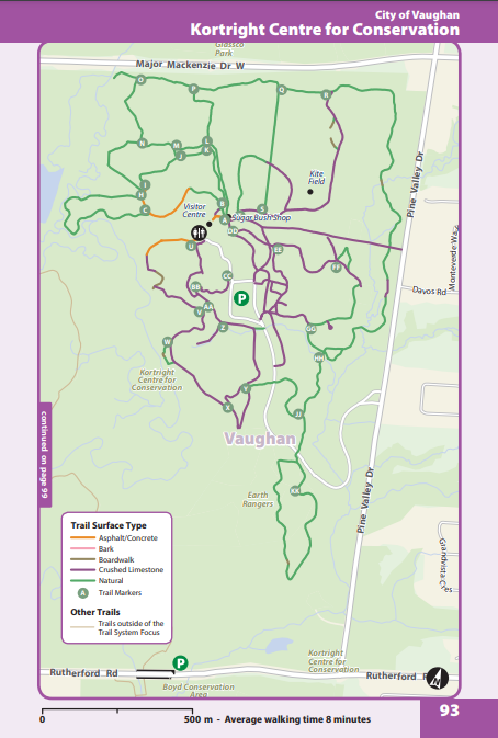 Vaughan Kortright Centre Trail map