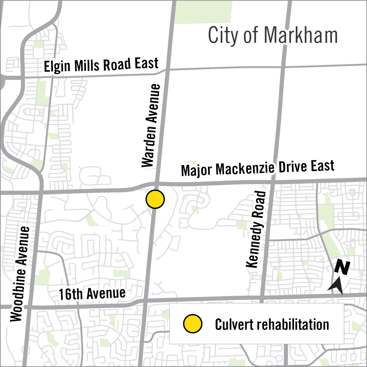 Map of construction area Map of construction area