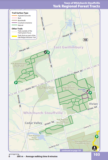 WhitchurchStouffville YR Forest Tract North-East Trail map