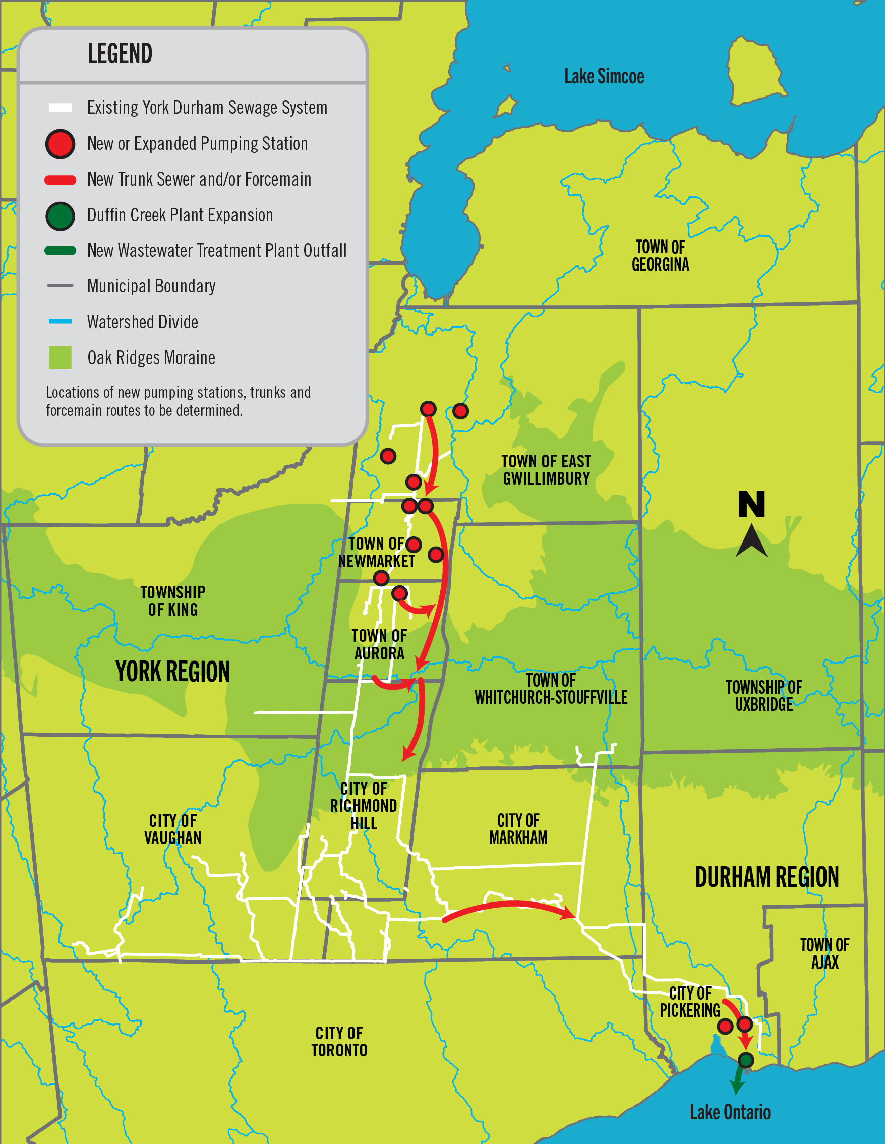 Map of the York Region Sewer Works Project area