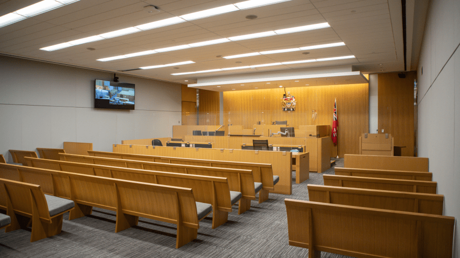 Empty courtroom
