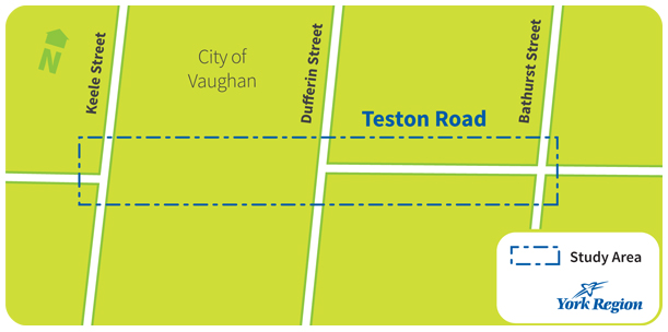 Graphic map outlining the Teston Road IEA study area. For a detailed description of this map please call 1 877 464 9675 extension 77578.